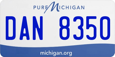 MI license plate DAN8350