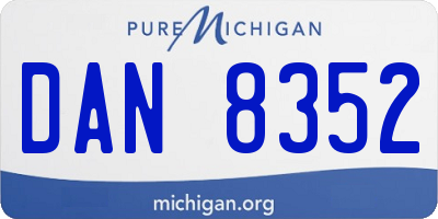 MI license plate DAN8352