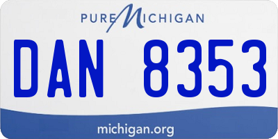 MI license plate DAN8353