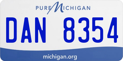 MI license plate DAN8354