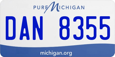 MI license plate DAN8355