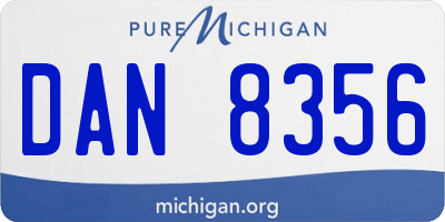 MI license plate DAN8356