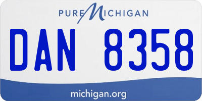 MI license plate DAN8358