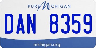 MI license plate DAN8359