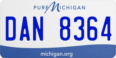 MI license plate DAN8364