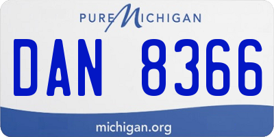 MI license plate DAN8366