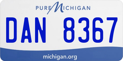 MI license plate DAN8367
