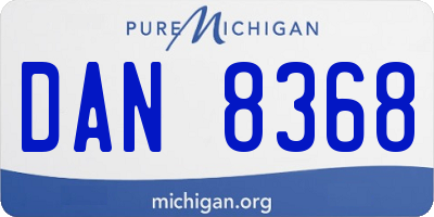 MI license plate DAN8368