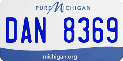 MI license plate DAN8369