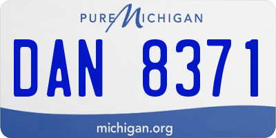 MI license plate DAN8371