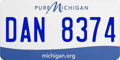 MI license plate DAN8374