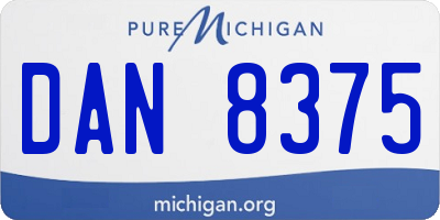 MI license plate DAN8375