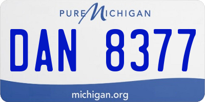 MI license plate DAN8377