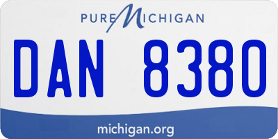 MI license plate DAN8380