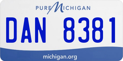 MI license plate DAN8381