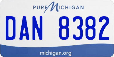 MI license plate DAN8382