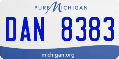 MI license plate DAN8383