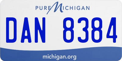 MI license plate DAN8384