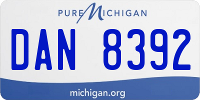 MI license plate DAN8392