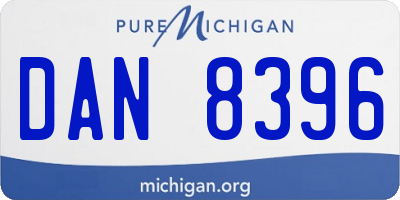 MI license plate DAN8396