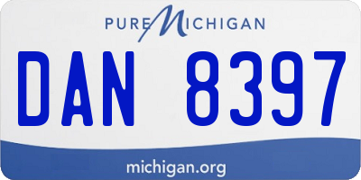 MI license plate DAN8397