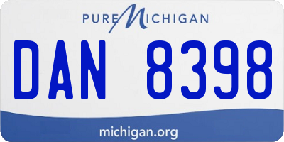 MI license plate DAN8398