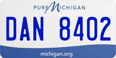 MI license plate DAN8402