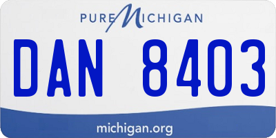 MI license plate DAN8403