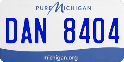 MI license plate DAN8404