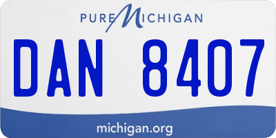 MI license plate DAN8407