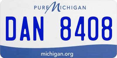 MI license plate DAN8408