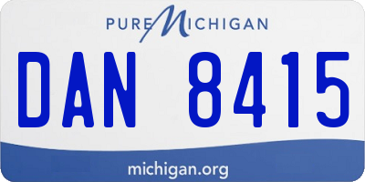 MI license plate DAN8415