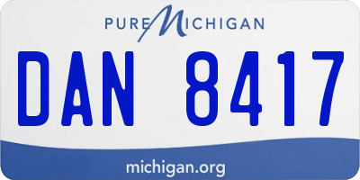MI license plate DAN8417