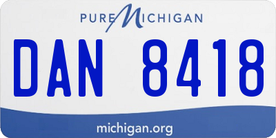 MI license plate DAN8418
