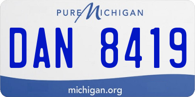 MI license plate DAN8419