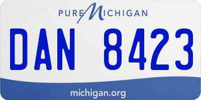MI license plate DAN8423