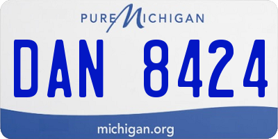 MI license plate DAN8424