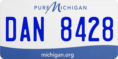 MI license plate DAN8428