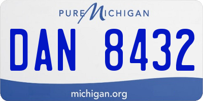 MI license plate DAN8432