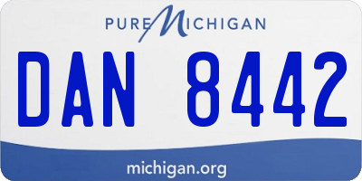 MI license plate DAN8442