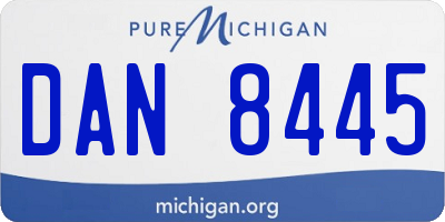 MI license plate DAN8445