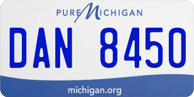 MI license plate DAN8450
