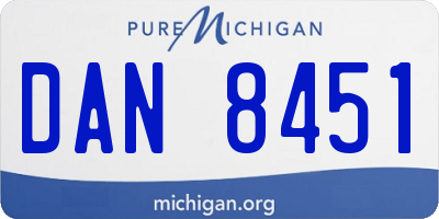 MI license plate DAN8451
