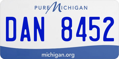 MI license plate DAN8452