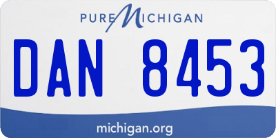 MI license plate DAN8453