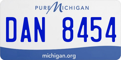 MI license plate DAN8454