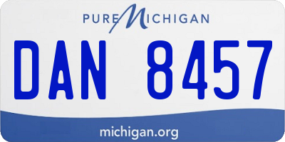 MI license plate DAN8457