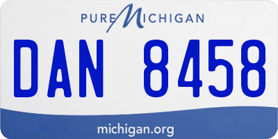 MI license plate DAN8458