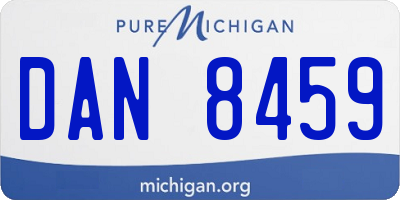 MI license plate DAN8459