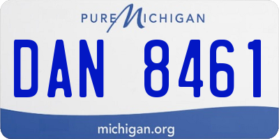 MI license plate DAN8461